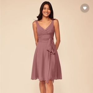 Azazie Diana bridesmaids dress in Desert Rose
